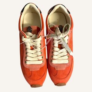 NWOT Kurt Geiger Islington Pink Suede Leopard Crystal Laces Sneakers Sz 38.5